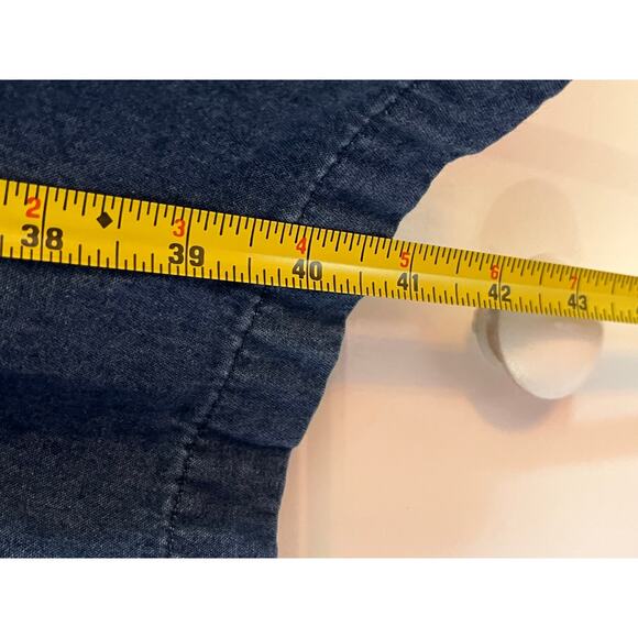 Go Softly Patio Retro Denim Dress with Floral Embroidery Size Small 100% Cotton - Picture 7 of 10